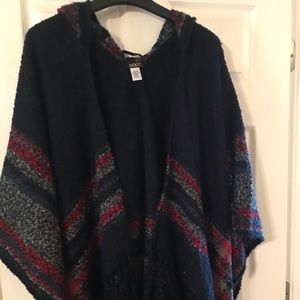 SALE 2/$10.  Mixit Hooded Sweater Poncho, one size